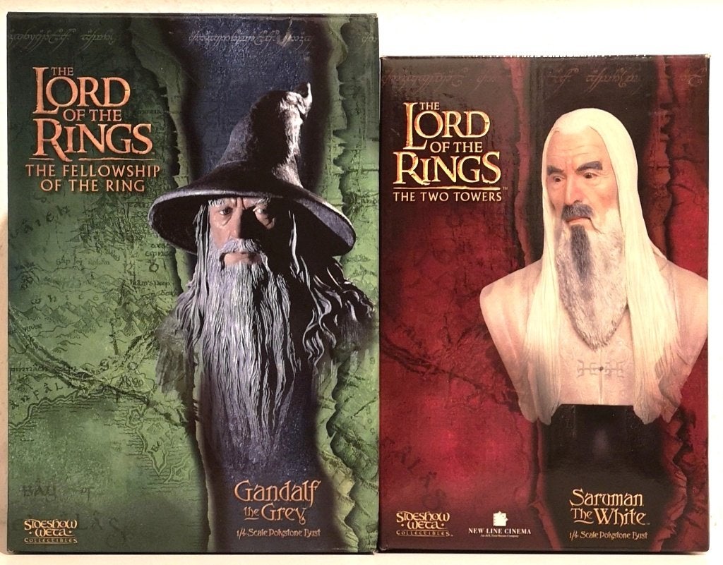 Gandalf the Grey + Saruman Busts ( Sideshow Weta Collect.. ), Verzamelen, Lord of the Rings, Ophalen, Zo goed als nieuw, Beeldje of Buste