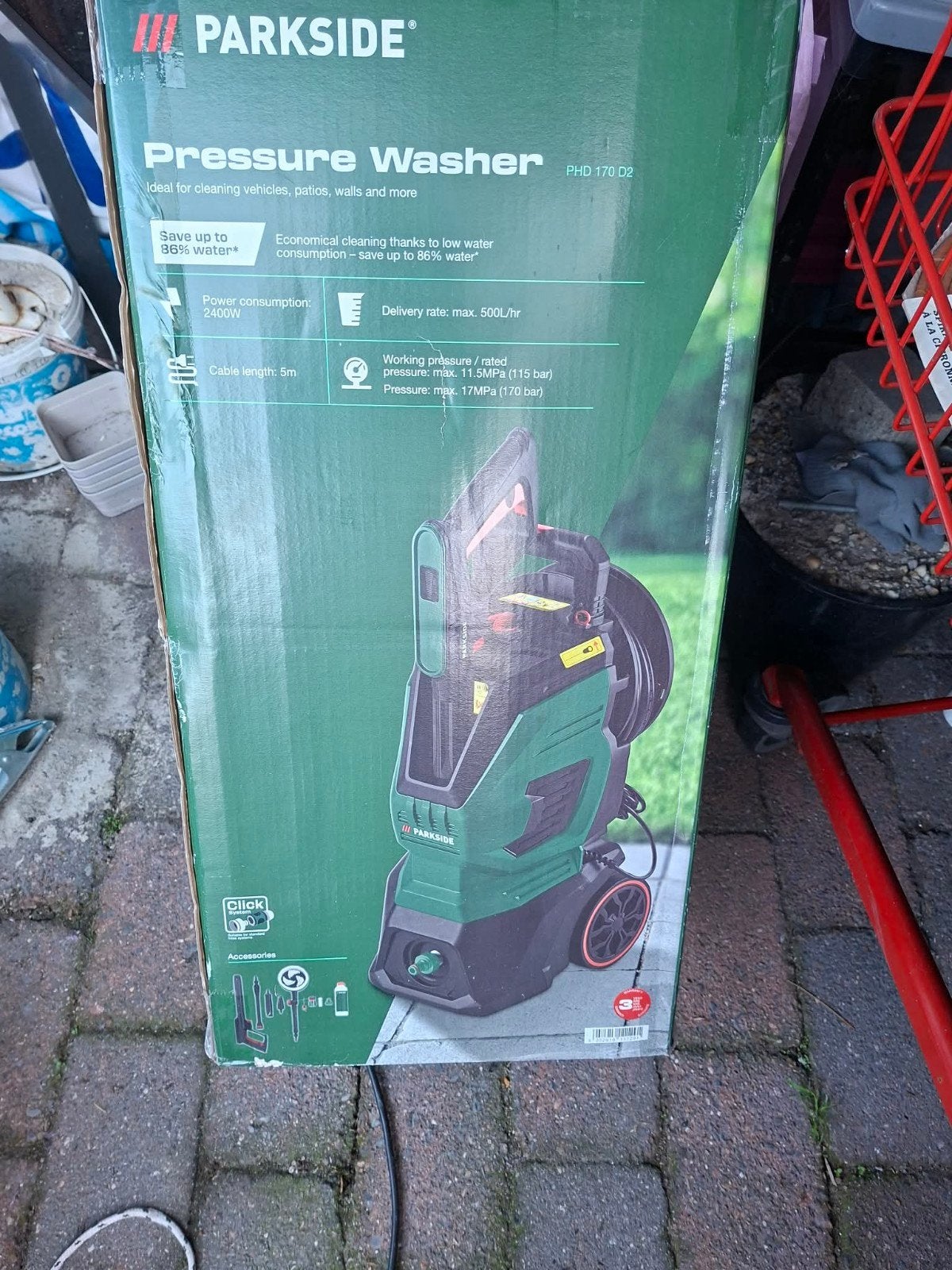 Parkside Hogedrukreiniger PHD 170 D2 - 2400W, 170 bar, Ophalen, Nieuw, Elektrisch, Parkside