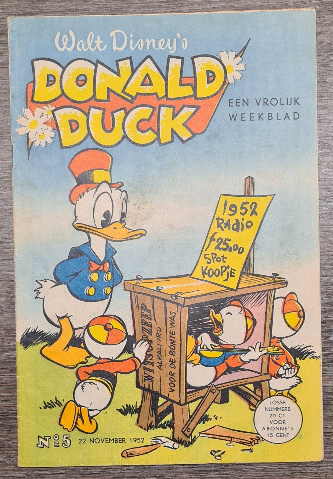 Donald Duck nummer 5 uit 1952, Boeken, Stripboeken, Eén stripboek, Ophalen of Verzenden, Gelezen