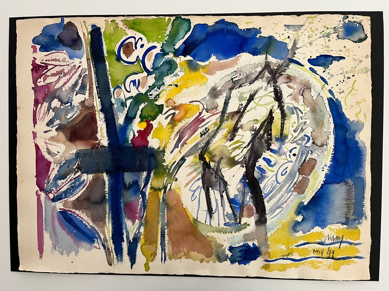 MAY ERNES AQUAREL ABSTRACT, Origineel werk, Abstract, Ophalen of Verzenden, Aquarel