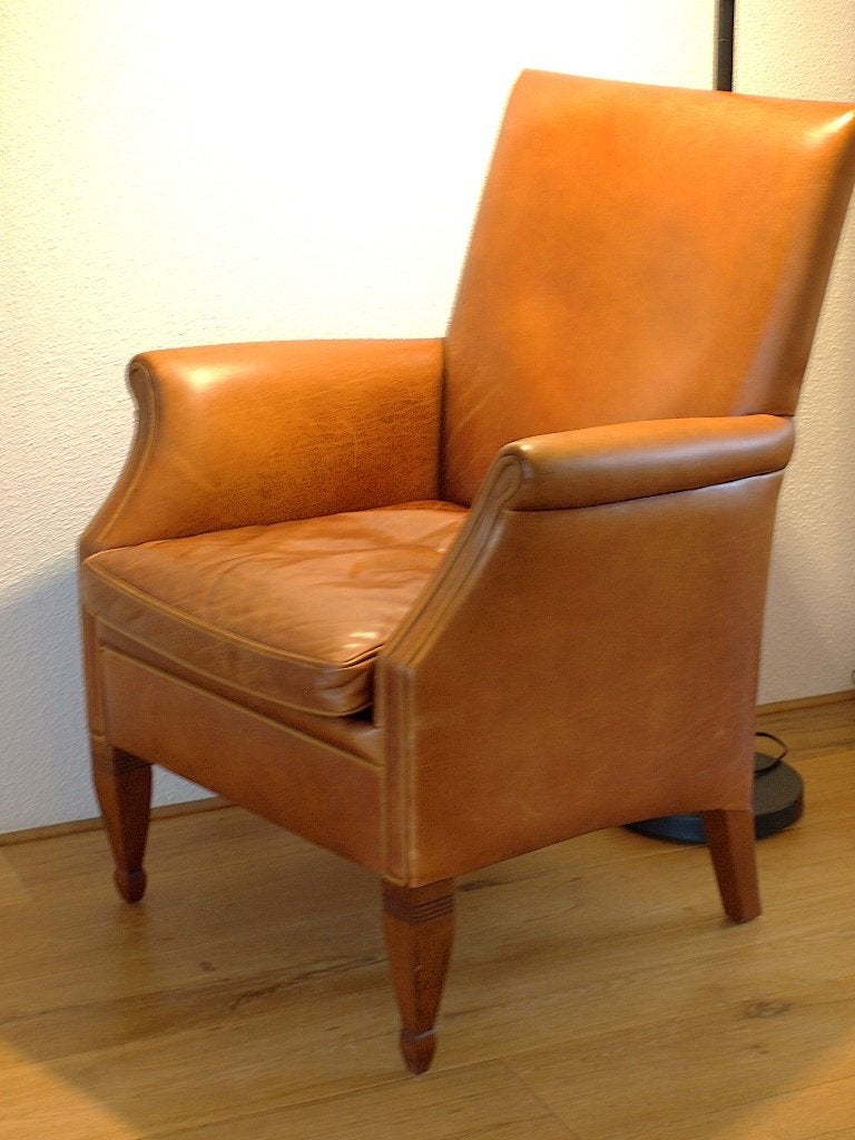 Mulleman Brilliant schapenleer fauteuil, Huis en Inrichting, Ophalen, Gebruikt, 50 tot 75 cm, Leer