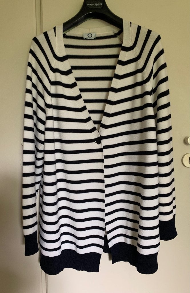 MARINA RINALDI VOYAGE VEST XL streep zwart mooi, Overige kleuren, Verzenden, Trui of Vest, Nieuw