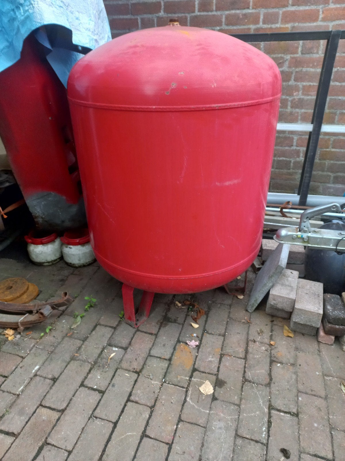 Rode compressortank/drukvat, groot volume, Doe-het-zelf en Verbouw, Compressors, 100 liter of meer, Ophalen of Verzenden, Gebruikt