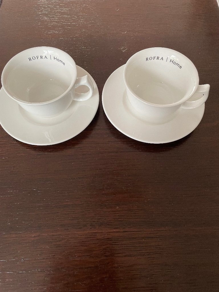 Twee  Kop met schotels Rofra / Home, Overige materialen, Overige merken, Nieuw, Ophalen of Verzenden
