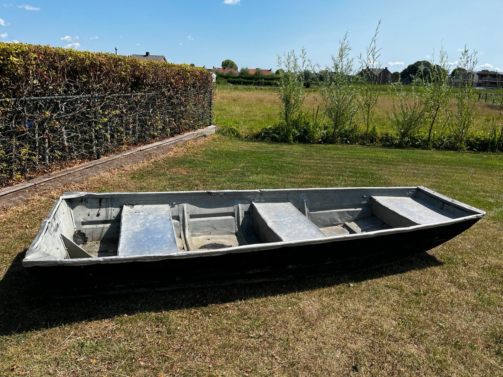 Aluminium platbodem 3,5m bij 1,30m, Ophalen, Gebruikt, Overige typen