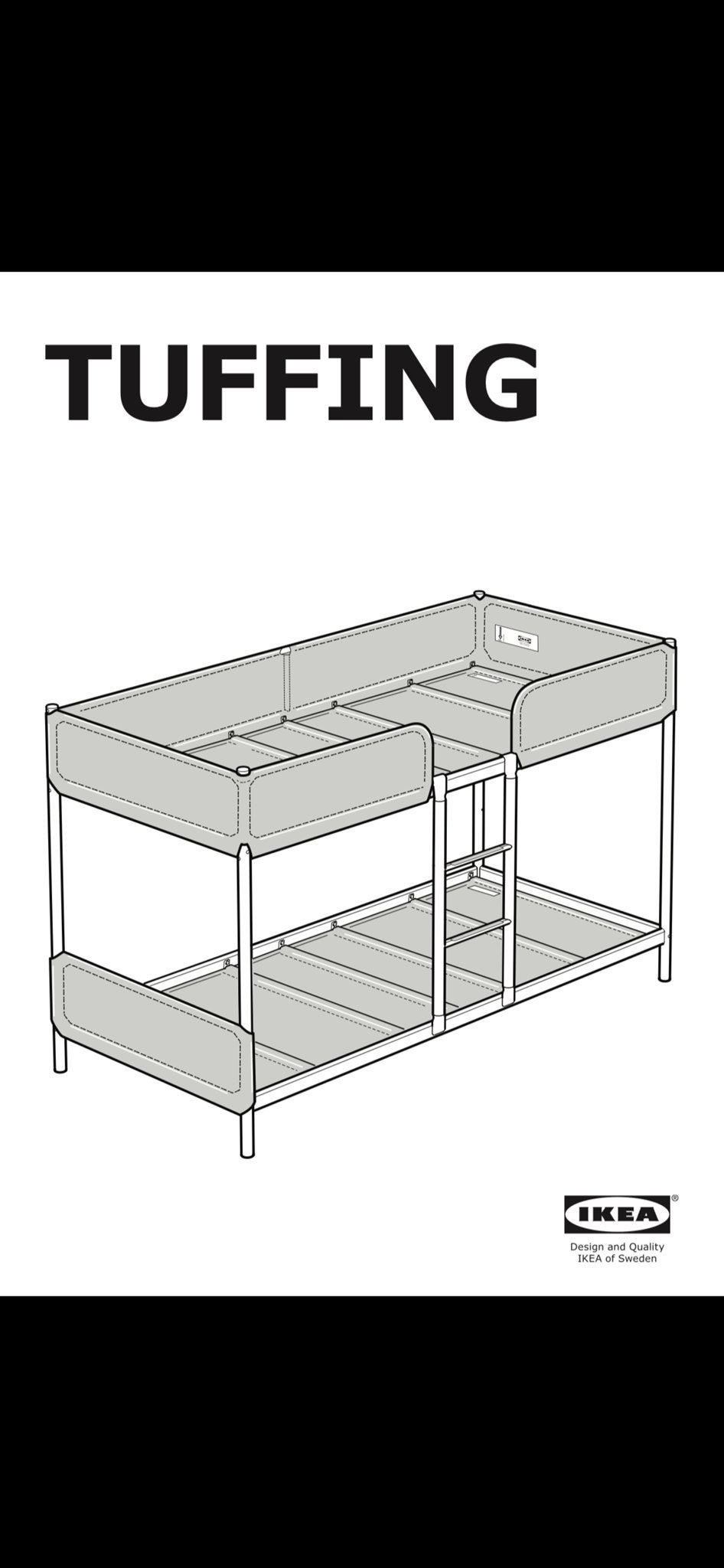 IKEA Tuffing Stapelbed met 2 gratis matrassen, Ophalen, Gebruikt, Stapelbed