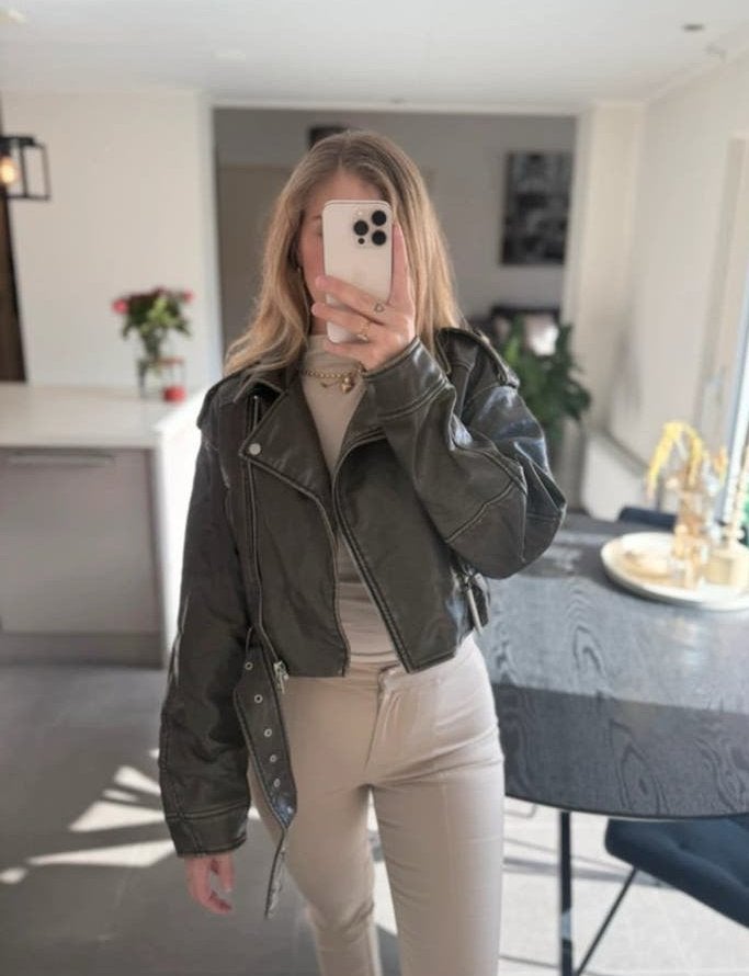 Zara leren jas XS, Kleding | Dames, Ophalen of Verzenden, Zo goed als nieuw