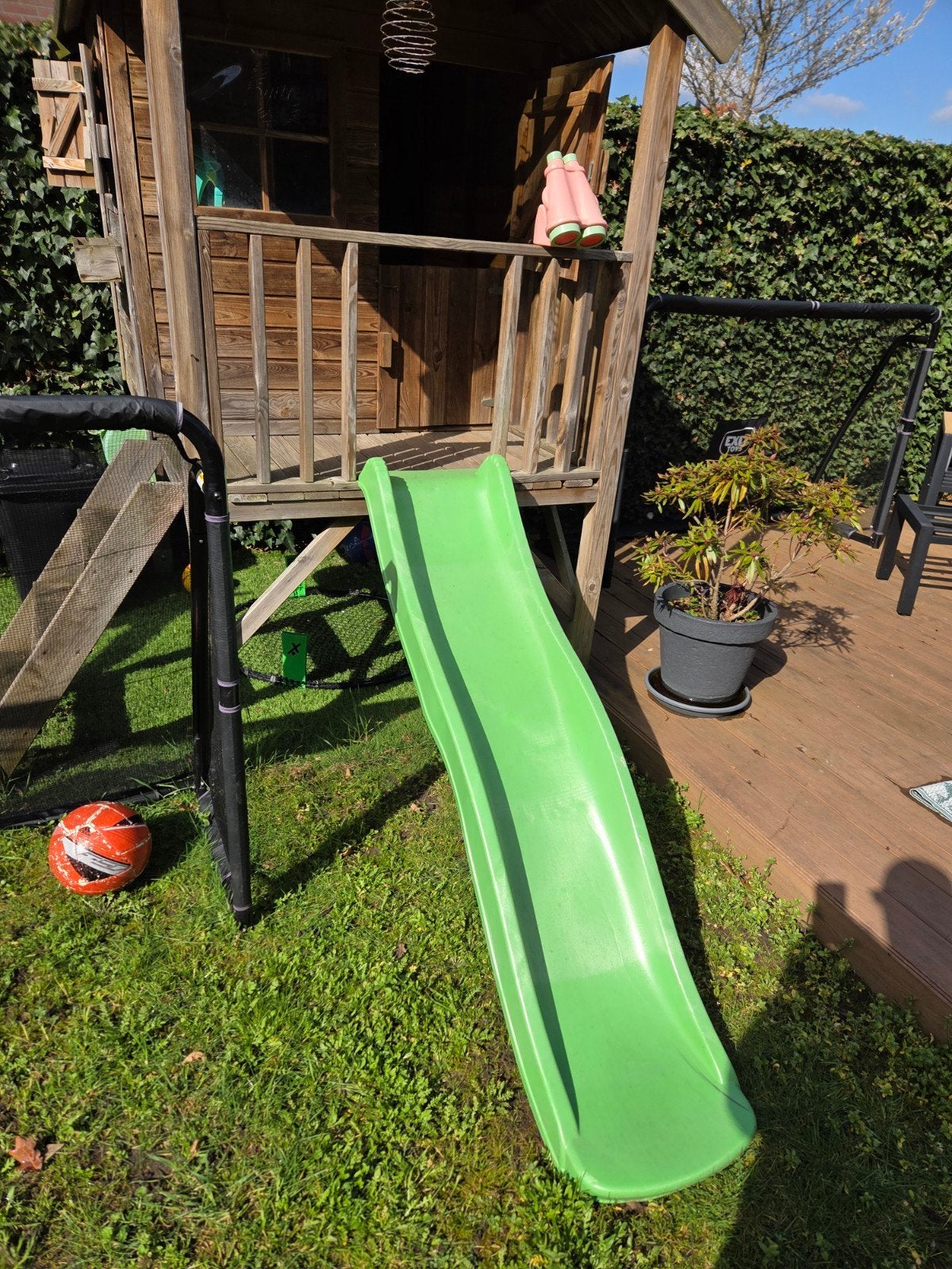 Groene glijbaan voor speelhuisje of klimtoestel, Kinderen en Baby's, Speelgoed | Buiten | Speeltoestellen, Ophalen, Gebruikt, Glijbaan
