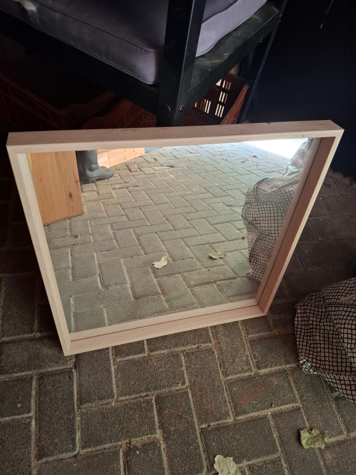 IKEA Nissedal spiegel whitewash, Huis en Inrichting, Woonaccessoires | Spiegels, Ophalen of Verzenden, Zo goed als nieuw, Rechthoekig