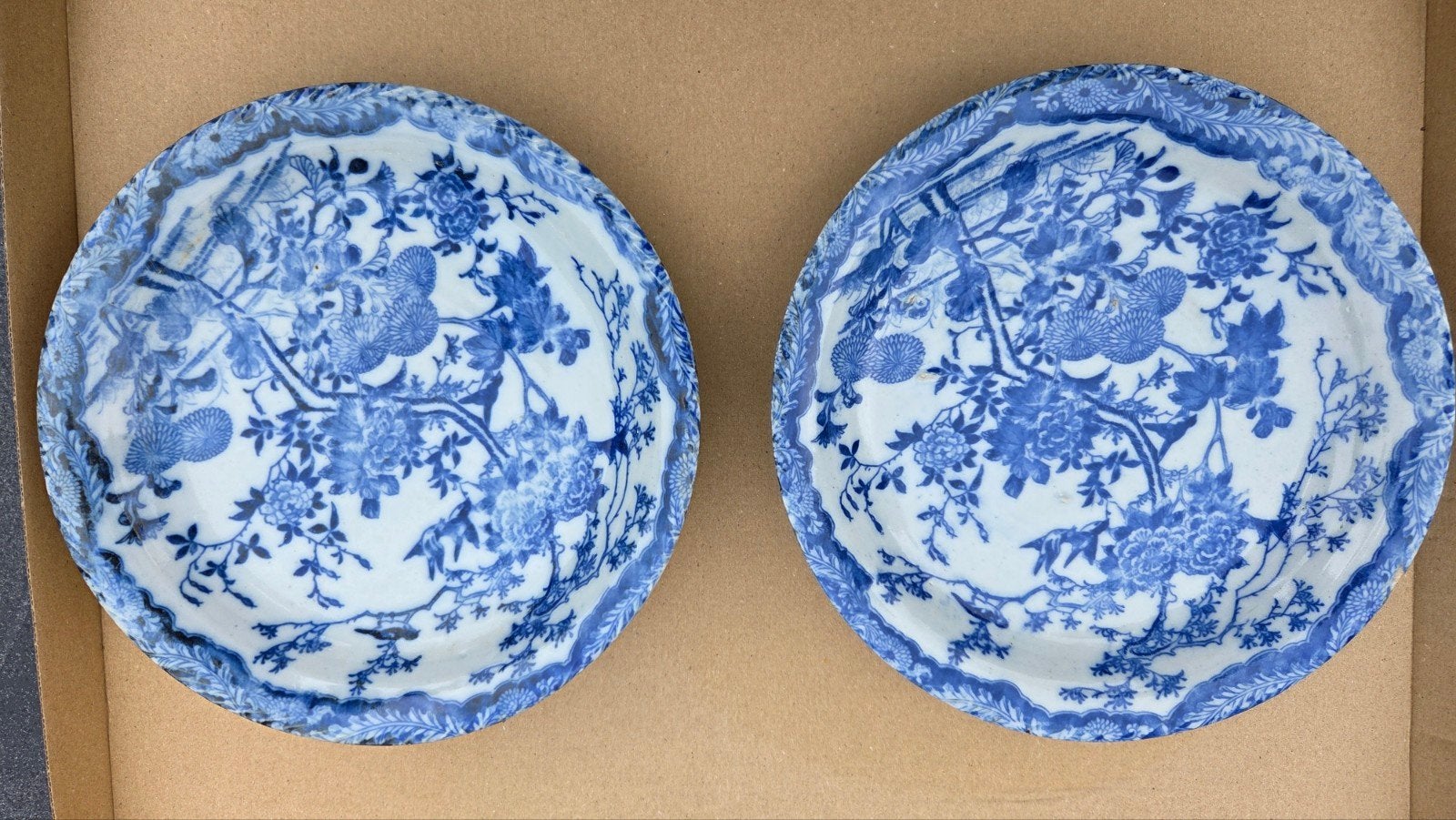 Set van 2 Antieke Chinese Blauw-Witte Borden, Ophalen of Verzenden
