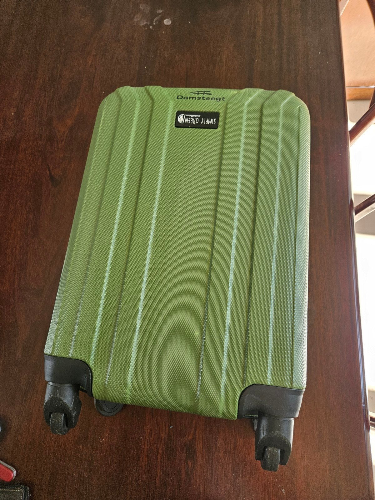 Groene Damsteegt Simply Green Handbagage Koffer 50x30x20 cm, Wieltjes, Gebruikt, 50 tot 60 cm, Hard kunststof