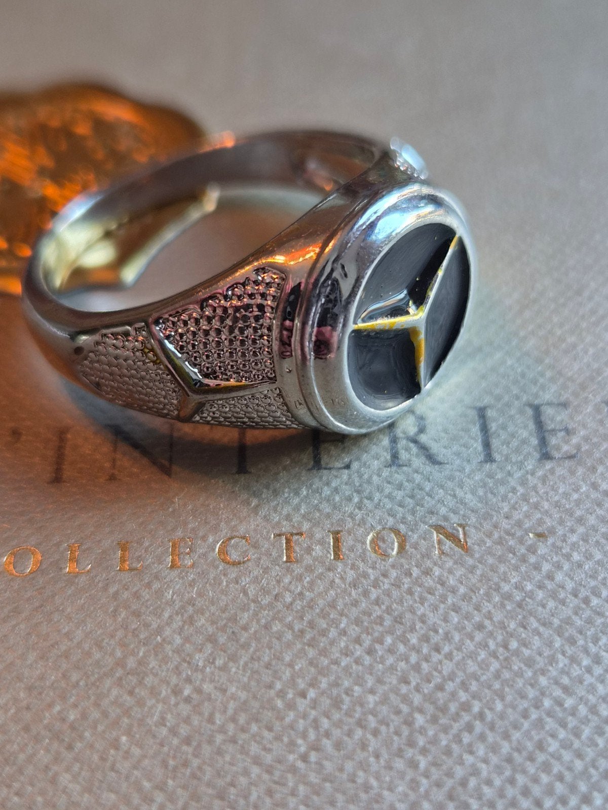 Zilveren Mercedes Ring Maat 21, Gebruikt, 20 of groter, Ophalen of Verzenden, Dame of Heer
