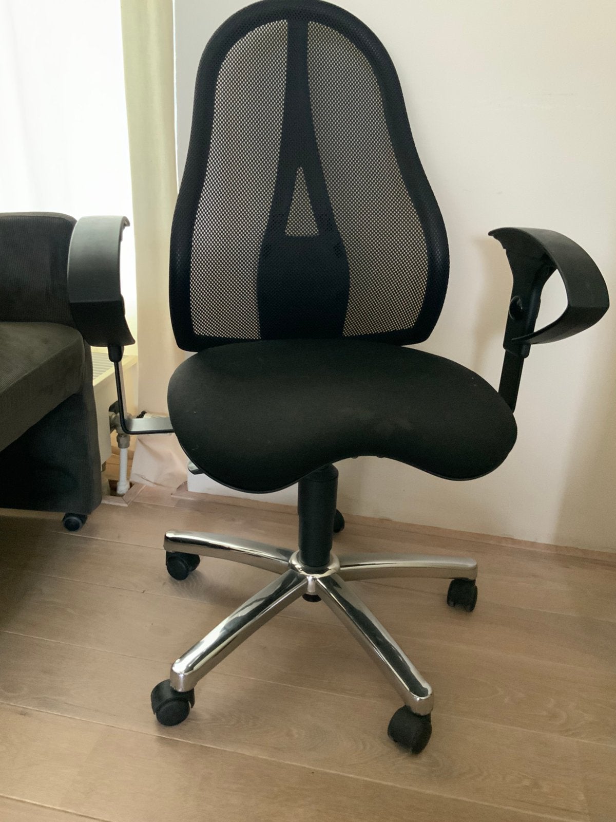 Bureaustoel zwart met chroom