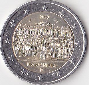 2 euro 2020 Duitsland - Brandenburg (J), Postzegels en Munten, Munten | Europa | Euromunten, Ophalen of Verzenden, Duitsland, 2 euro