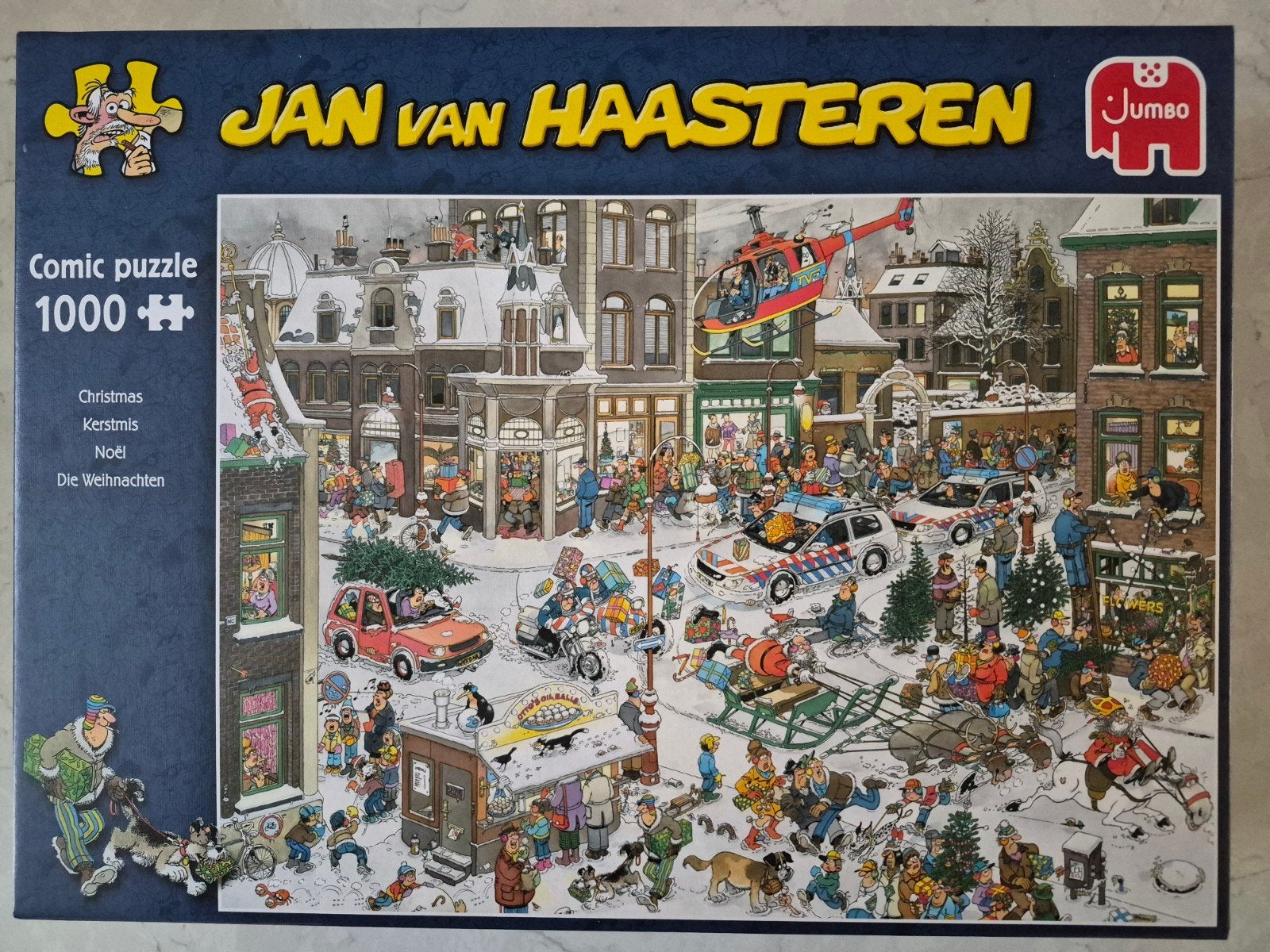 Jan van Haasteren Kerstpuzzel 1000 stukjes, Hobby en Vrije tijd, Ophalen of Verzenden, 500 t/m 1500 stukjes, Zo goed als nieuw