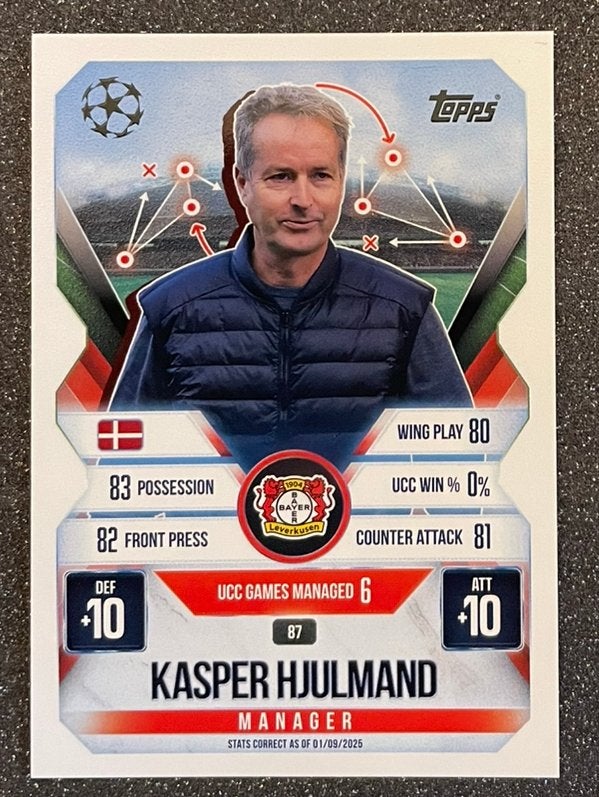 Topps MA EXTRA 25/26   MANAGER   HJULMAND   BAYER LEVERKUSEN, Verzenden, Zo goed als nieuw, Plaatje