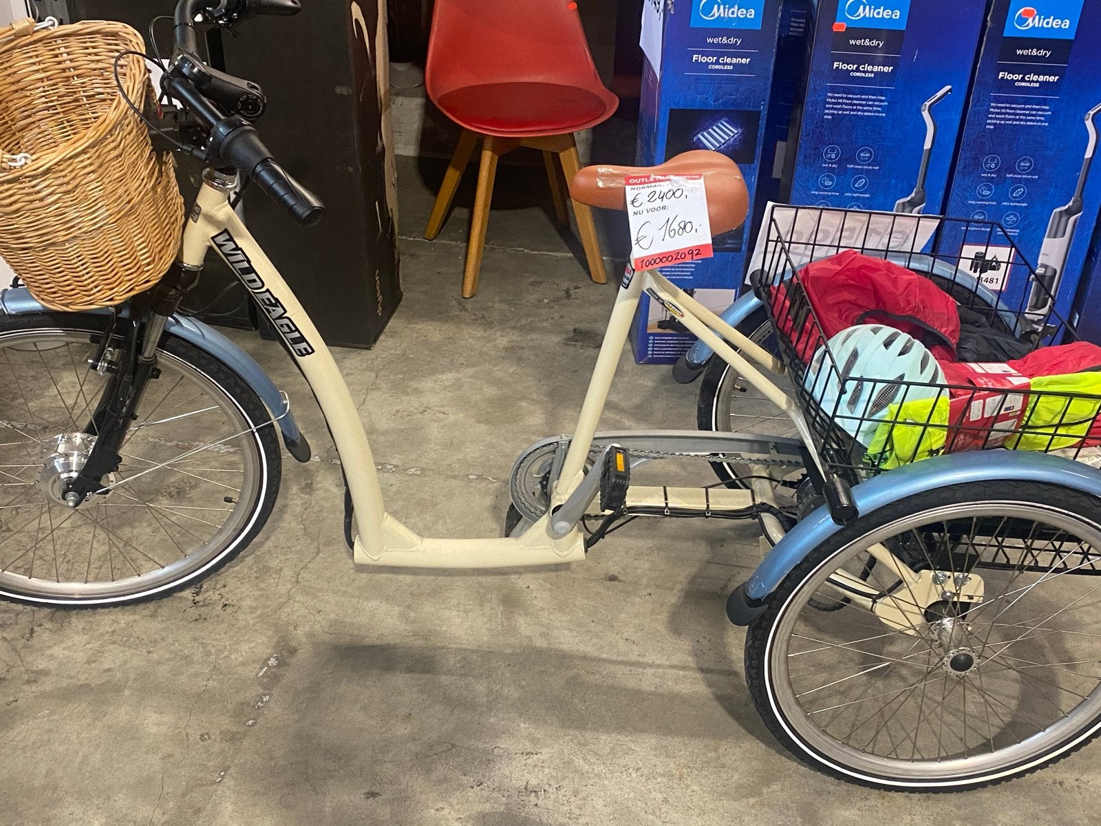 Wild Eagle driewieler e-bike met manden, Ophalen, -, Velgrem, -