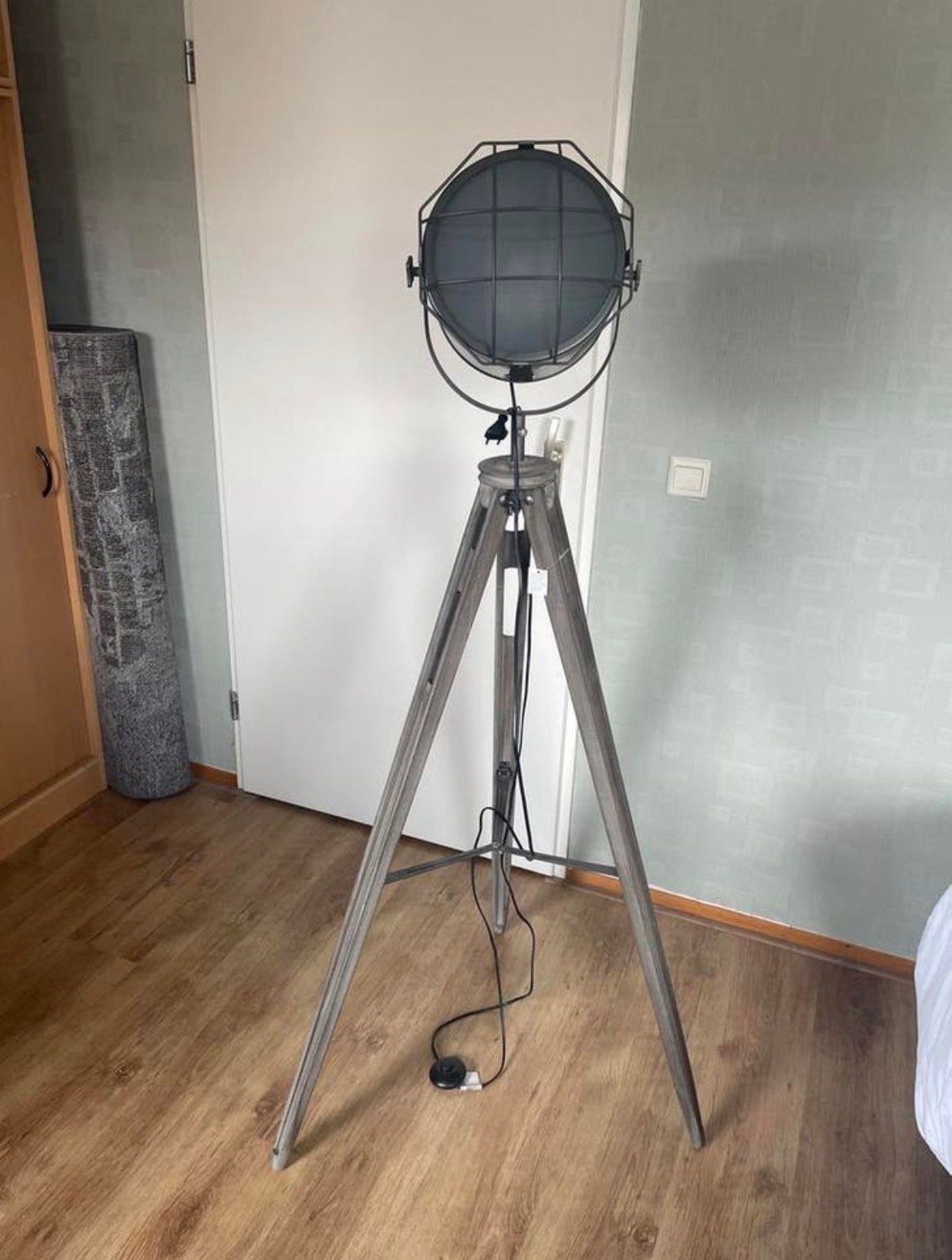 Industriële Vloerlamp, Ophalen, Gebruikt, Hout, 150 tot 200 cm