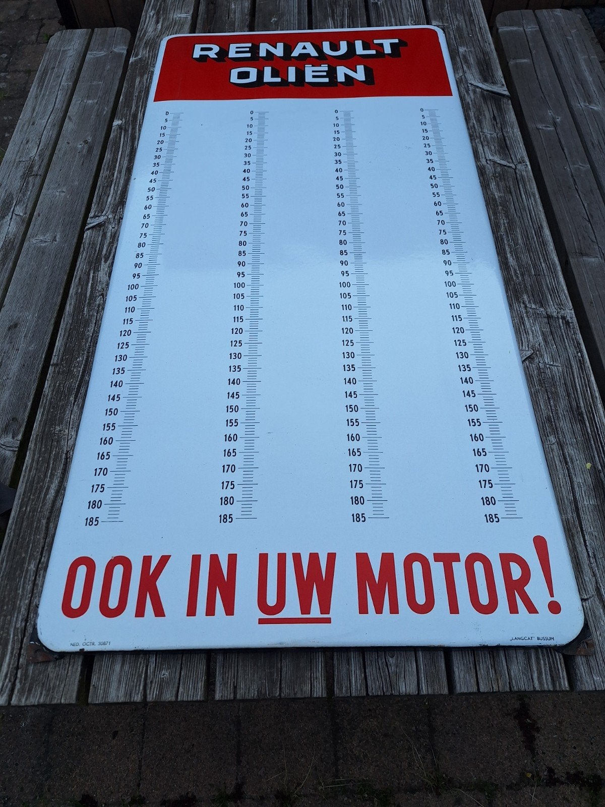 Renault emaille bord, Ophalen of Verzenden, Gebruikt, Reclamebord
