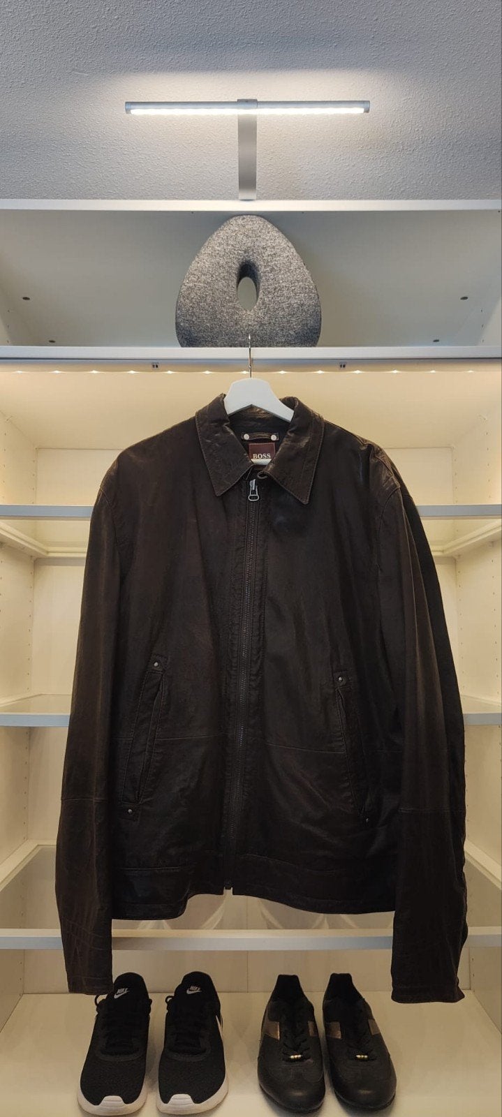 Hugo Boss Leren Jas - Bruin, Maat L, Bruin, Maat 56/58 (XL), Ophalen of Verzenden, Zo goed als nieuw