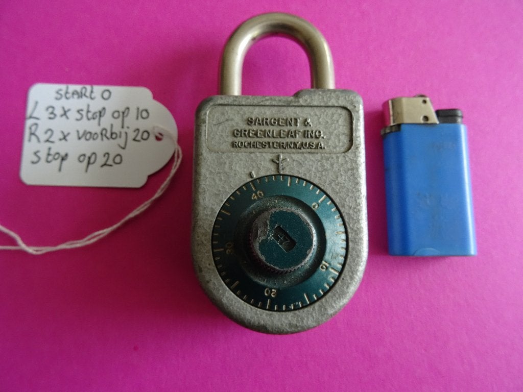 ANTIEK CODE SIJFER HANGSLOT SARGENT & GREENLEAF SLOT SLOTEN, Ophalen of Verzenden