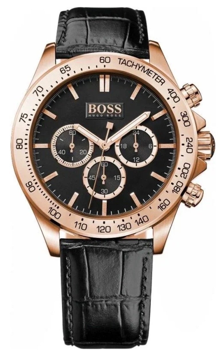 Prachtige Boss horloges met leren band - Nieuw in doos!, Overige merken, Leer, Staal, Polshorloge
