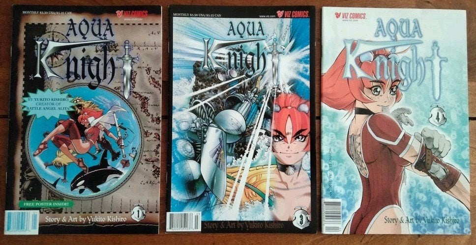Aqua Knight Manga Deel 1, 3, 4 - Yukito Kishiro, Gelezen, Yukito Kishiro, Ophalen of Verzenden, Japan (Manga)