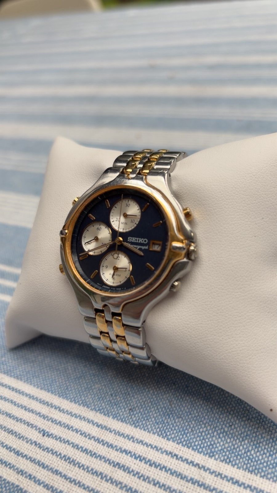 Seiko Chronograph 7T32-6G70 (Two-Tone)  onderdelen/reparatie, Ophalen of Verzenden, Staal, Seiko, 1960 of later