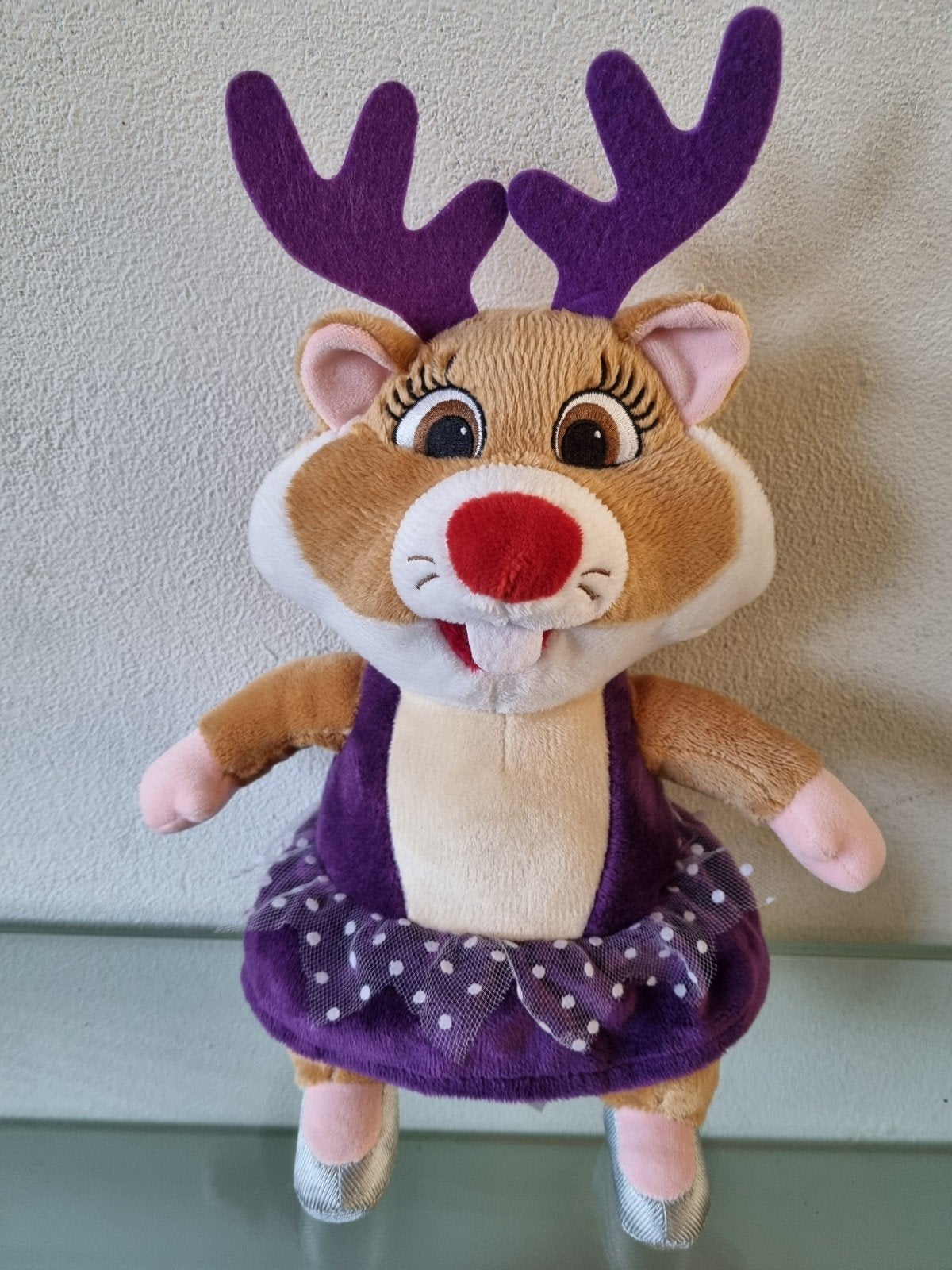 Orig,Albert Heijn, HAMSTER RENDIER MEISJE,30cm,Label,Igst!, Paars, Hamster, Ophalen of Verzenden, Zo goed als nieuw