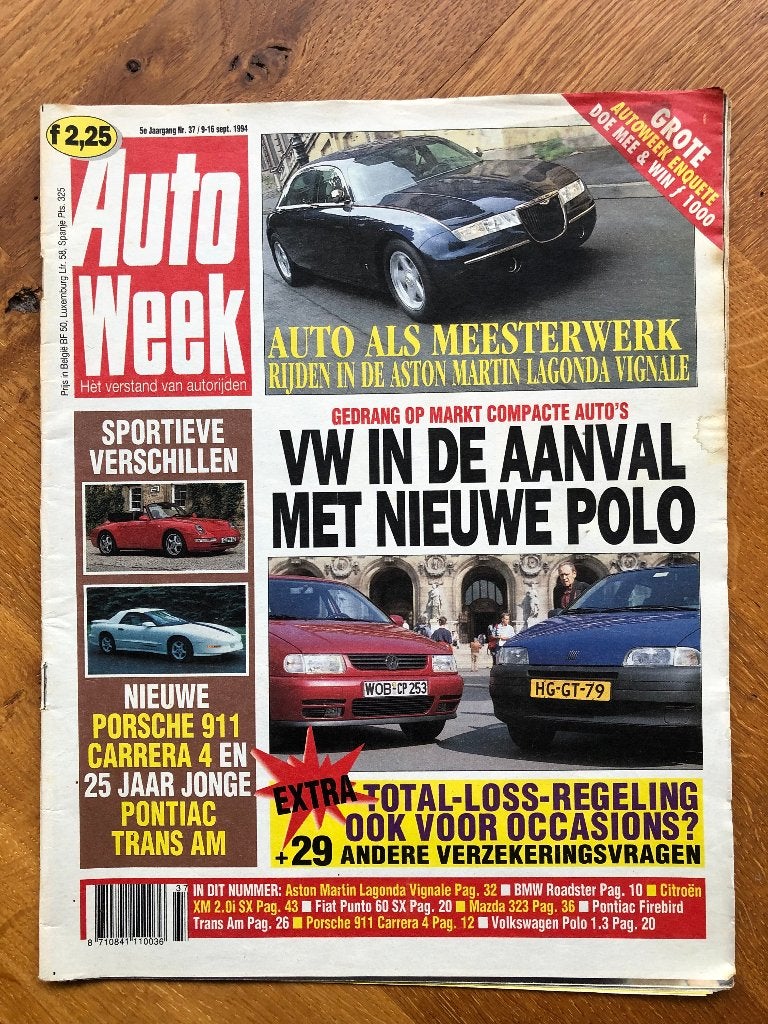 Autoweek nr. 37 1994, Nieuw, Ophalen of Verzenden, Autoweek, Algemeen