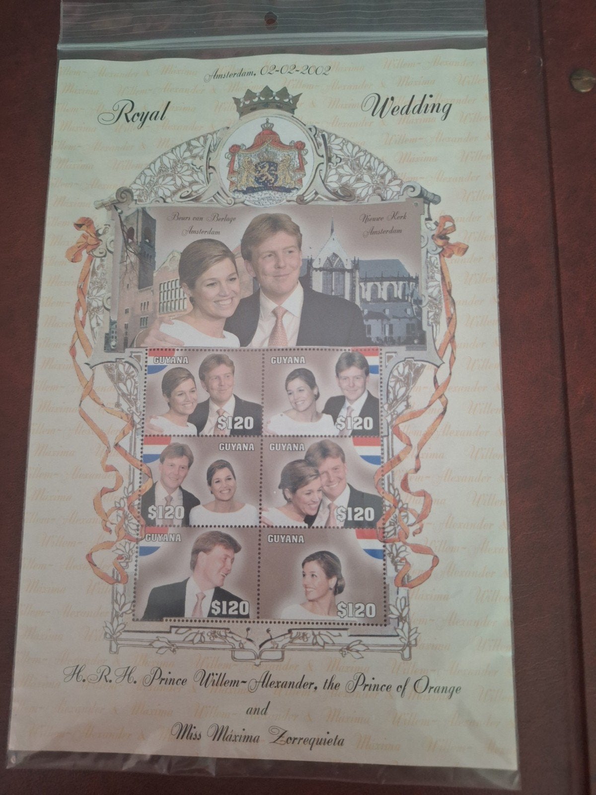 Koninklijk Huwelijk Willem-Alexander & Máxima Postzegelvel, Ophalen of Verzenden, Na 1940, Postfris