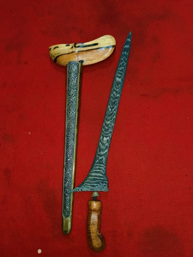Antike Keris Brojol Pamor Dwiwarna Toya Mambeg Timoho SVA03, Wapen, Verzenden, Overige materialen, Indonesië