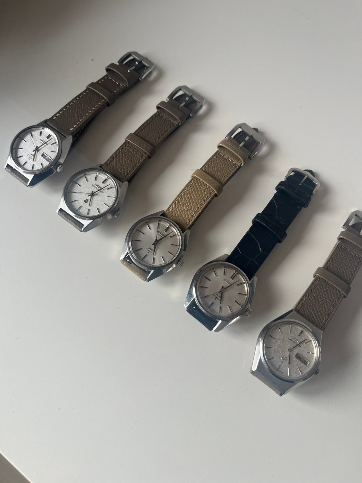 Set 5 vintage Seiko LM / King Seiko / Quartz Grand Seiko, Sieraden, Tassen en Uiterlijk, Horloges | Antiek, Ophalen, Seiko, Staal