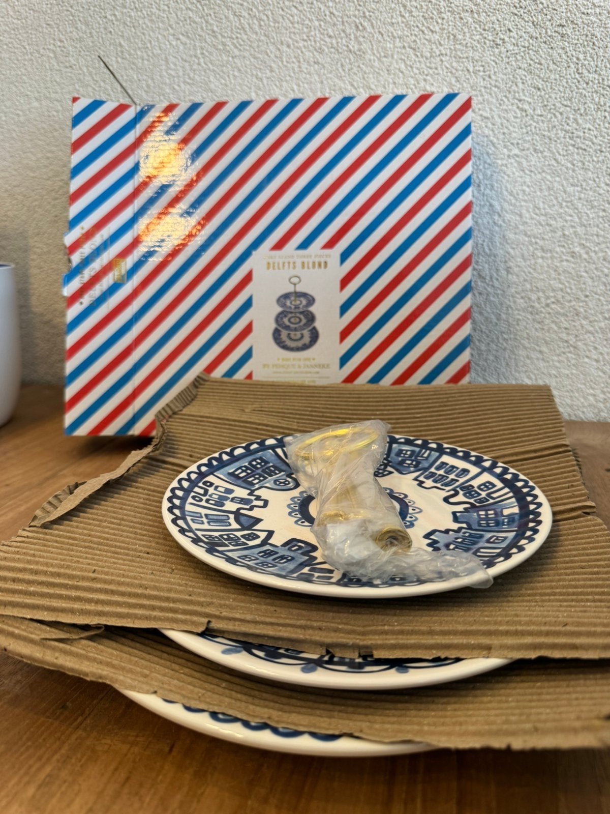 Blond Amsterdam | Etagère | Delfts blauw, Huis en Inrichting, Keuken | Servies, Ophalen, Zo goed als nieuw, Aardewerk