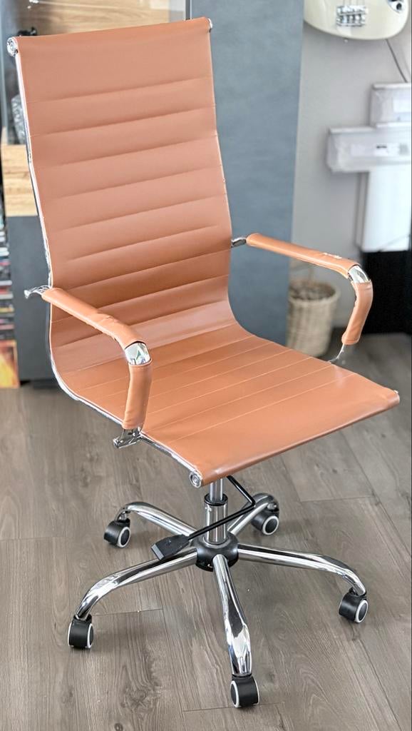 Designer bureaustoel, Ophalen, Gebruikt, Bruin, Bureaustoel