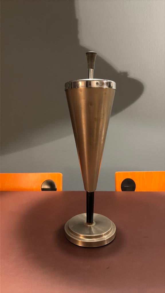 Vintage chromen metalen staande drukasbak jaren 50.671, Ophalen of Verzenden, Huis en Inrichting