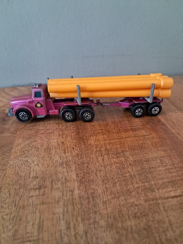 Vintage Matchbox Truck  - Roze/Oranje, Overige merken, Gebruikt, 1:50 of kleiner, Ophalen of Verzenden