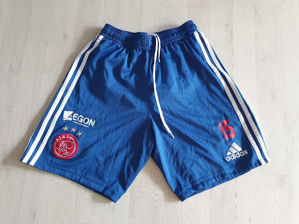 Ajax Training Short! Sponsor + nr! Seizoen 14/15! Mt S!, Ophalen of Verzenden, Zo goed als nieuw, Blauw, Voetbal
