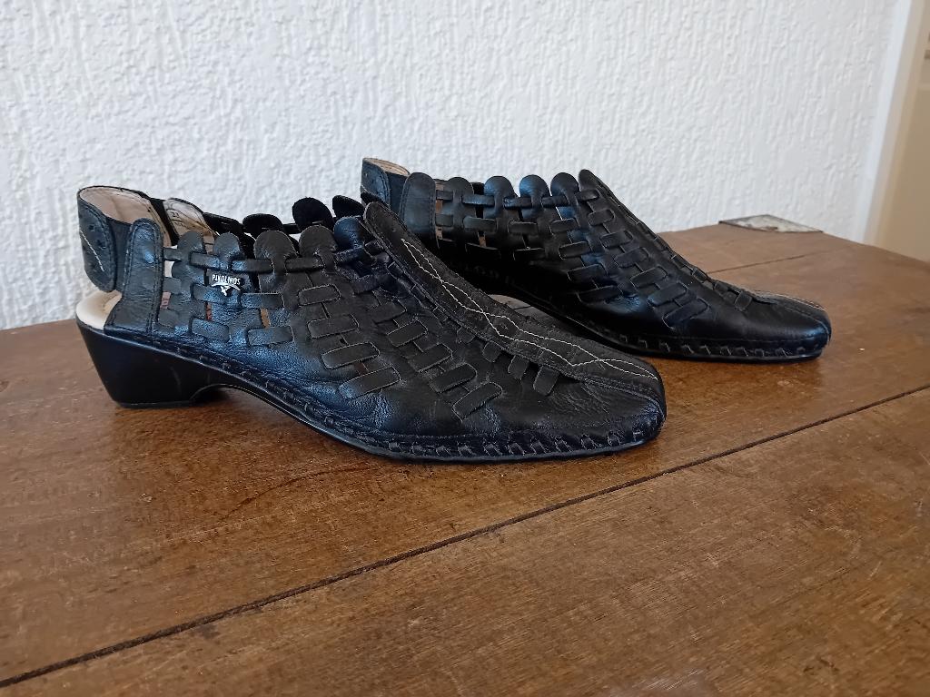Pikolinos zomerschoenen zwart leer maat 39, Kleding | Dames, Schoenen, Zwart, Overige typen, Ophalen of Verzenden, Zo goed als nieuw