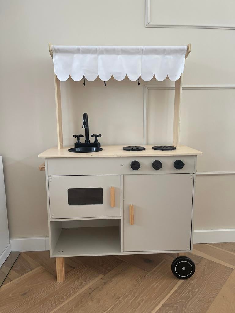 HEMA ikea Speelkeuken keukentje beige inclusief eten, Ophalen of Verzenden, Zo goed als nieuw, Hout, Speelkeuken