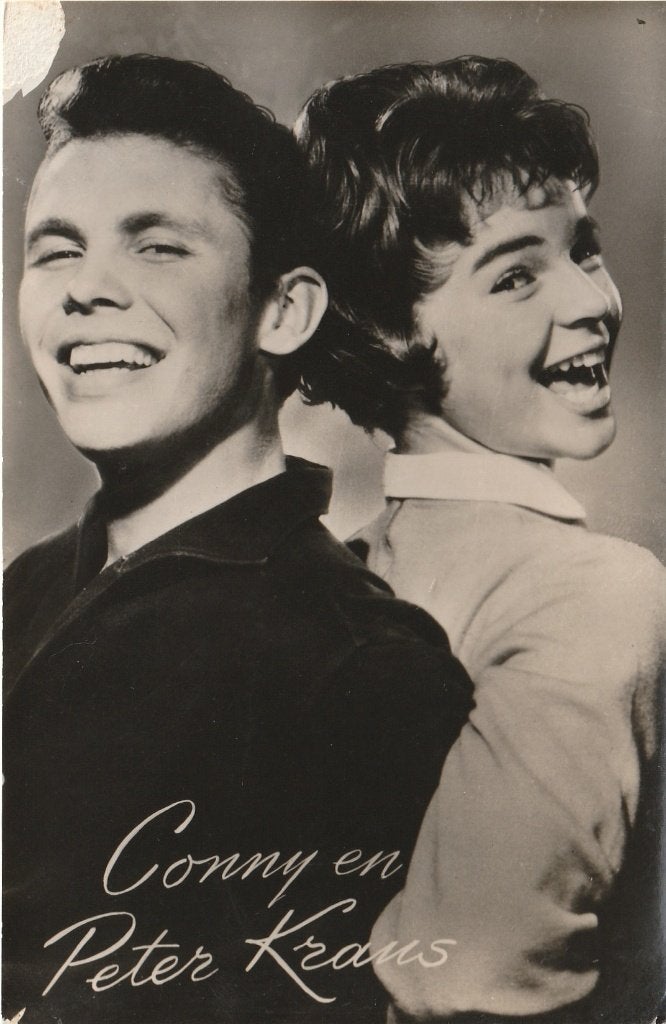 Oude Kaart Conny & Peter Kraus, Verzenden, 1940 tot 1960, Ongelopen, Sterren en Beroemdheden