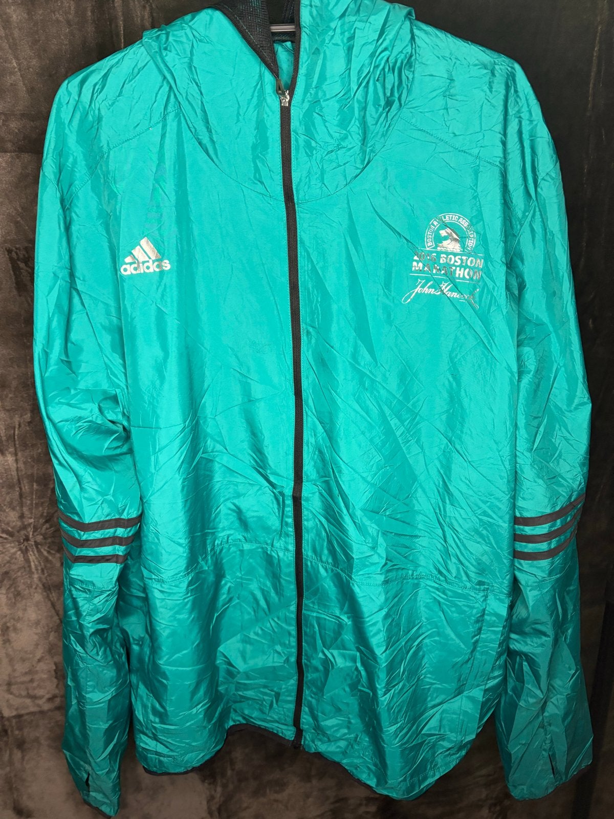 Adidas Climaproof Boston Marathon 2016 hardloopjack xl, Verzenden, Overige maten, Zo goed als nieuw, Hardlopen of Fietsen