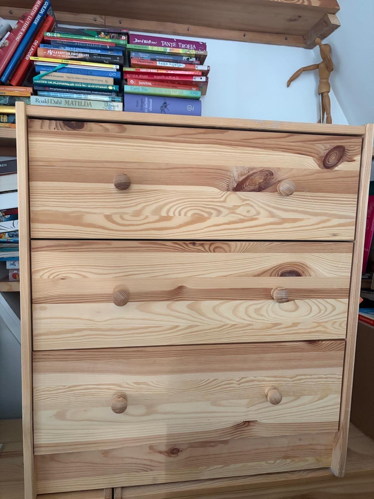 IKEA RAST Ladekast 3 laden, grenen, dubbele knoppen/grepen, Ophalen, Gebruikt, 50 tot 100 cm, 3 of 4 laden