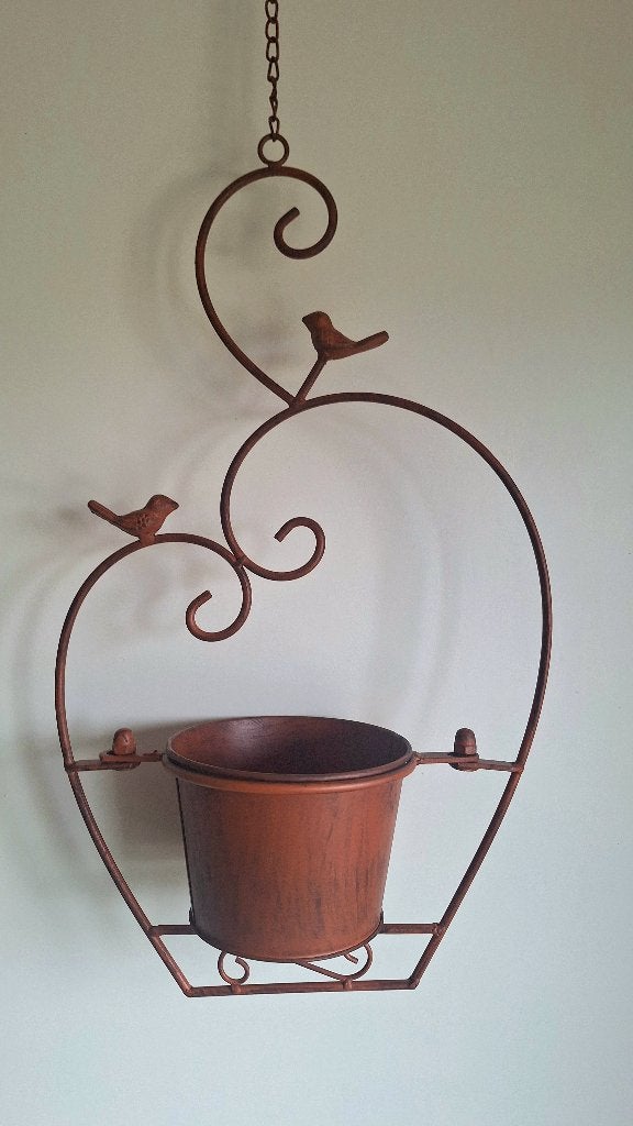 Hangende metalen bloembak, Minder dan 30 cm, Verzenden, Rond, Nieuw