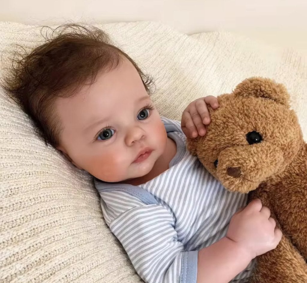 Reborn-babypop, jong, met blauwe ogen, Kinderen en Baby's, Speelgoed | Poppen, Ophalen of Verzenden, Nieuw, Babypop