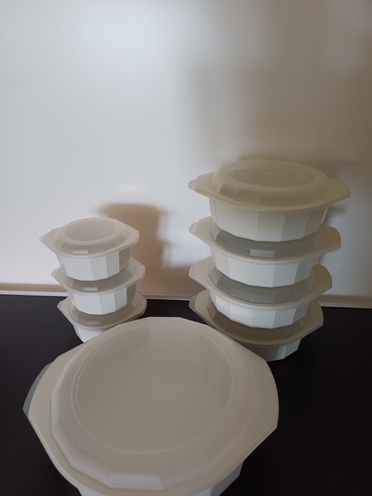 Microwave Cookware bakken 8 Stuks + 2 eierkokers, Beige, Overige typen, Kunststof, Ophalen of Verzenden