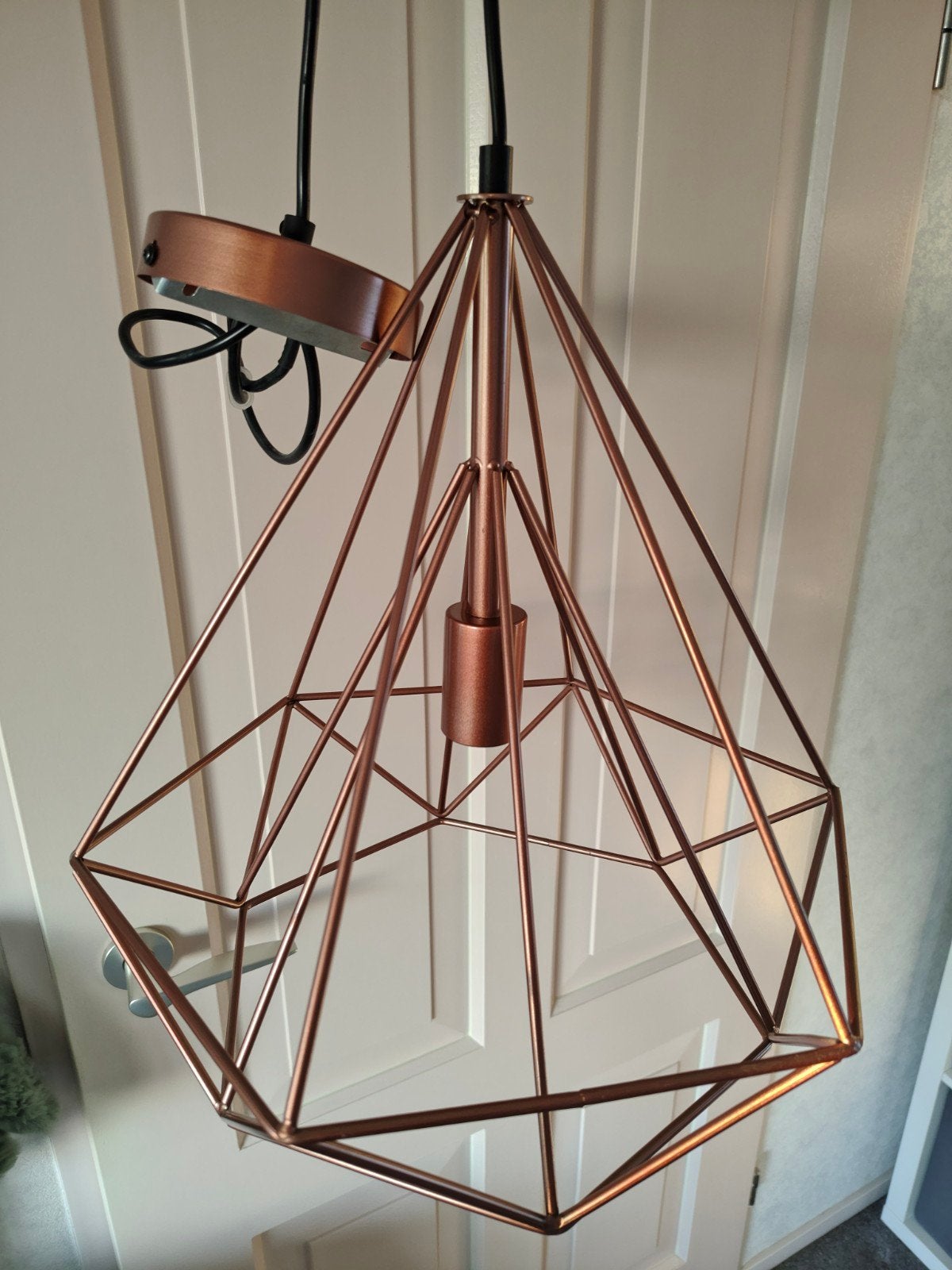 Hanglamp koper kleurig met E27 fitting - Industrieel Diamant, Ophalen of Verzenden, Gebruikt, Metaal, E27 (groot)