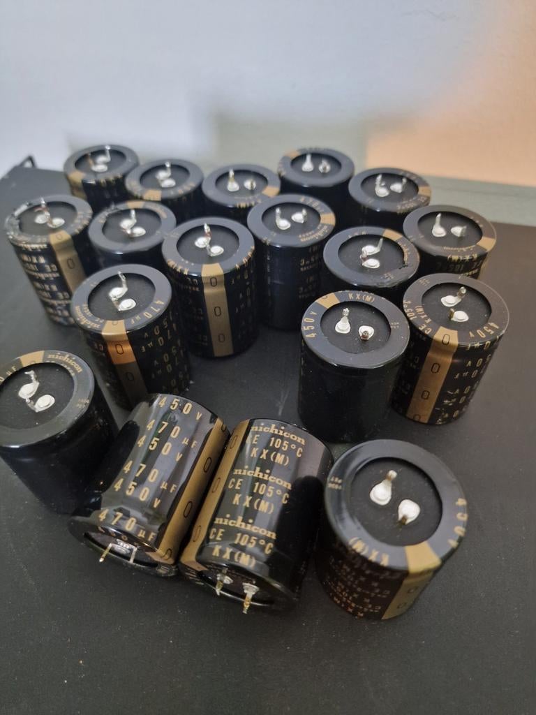 18x Nichicon KX Elco's 470uF 450V, Ophalen of Verzenden, Gebruikt