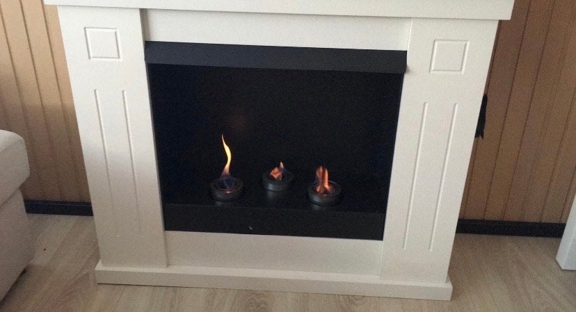 Sfeervolle open haard met bio ethanol branders, Huis en Inrichting, Haarden, Ophalen, Gebruikt, Vrijstaande haard, Overige soorten