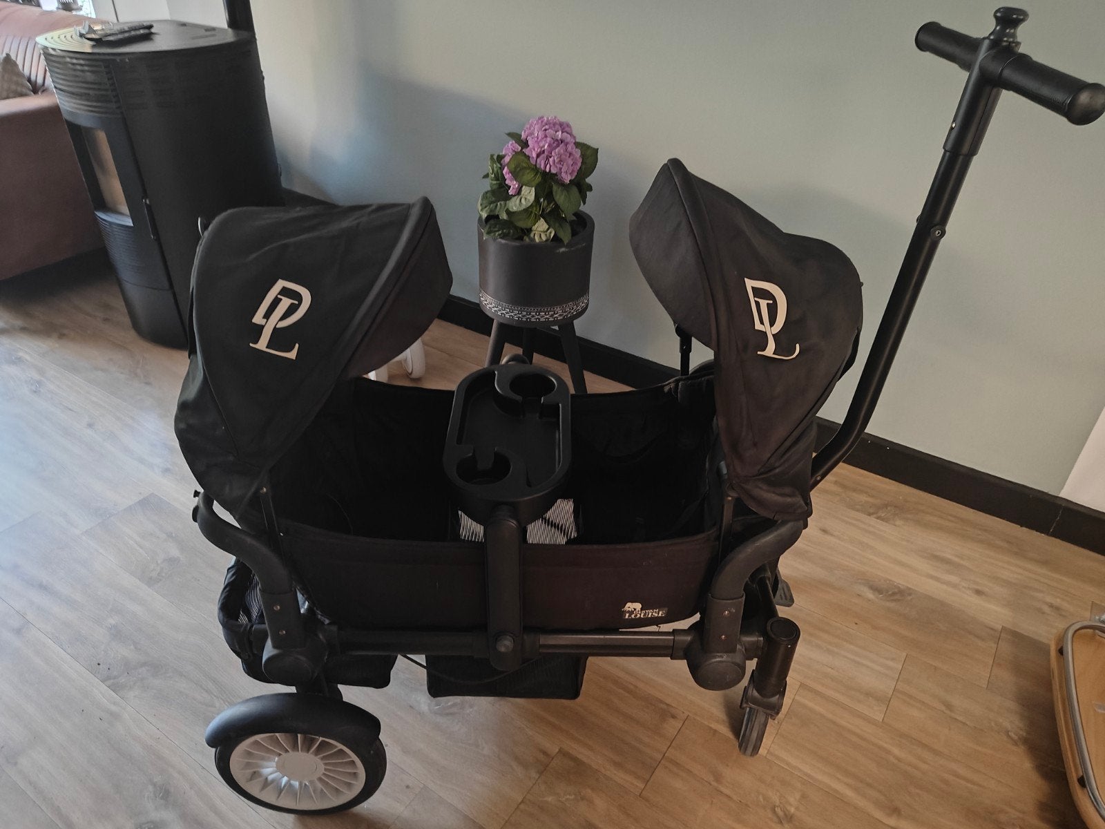 Sandy Luxe Opvouwbare Bolderkar - Beachwagon - Duowagen Blac, Ophalen, Zo goed als nieuw